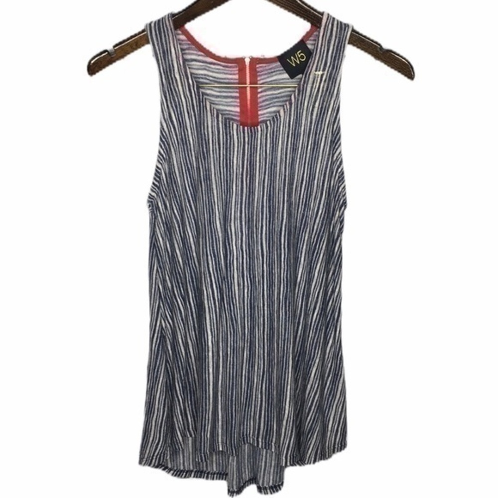ANTHROPOLOGIE W5 red zipper striped tank top